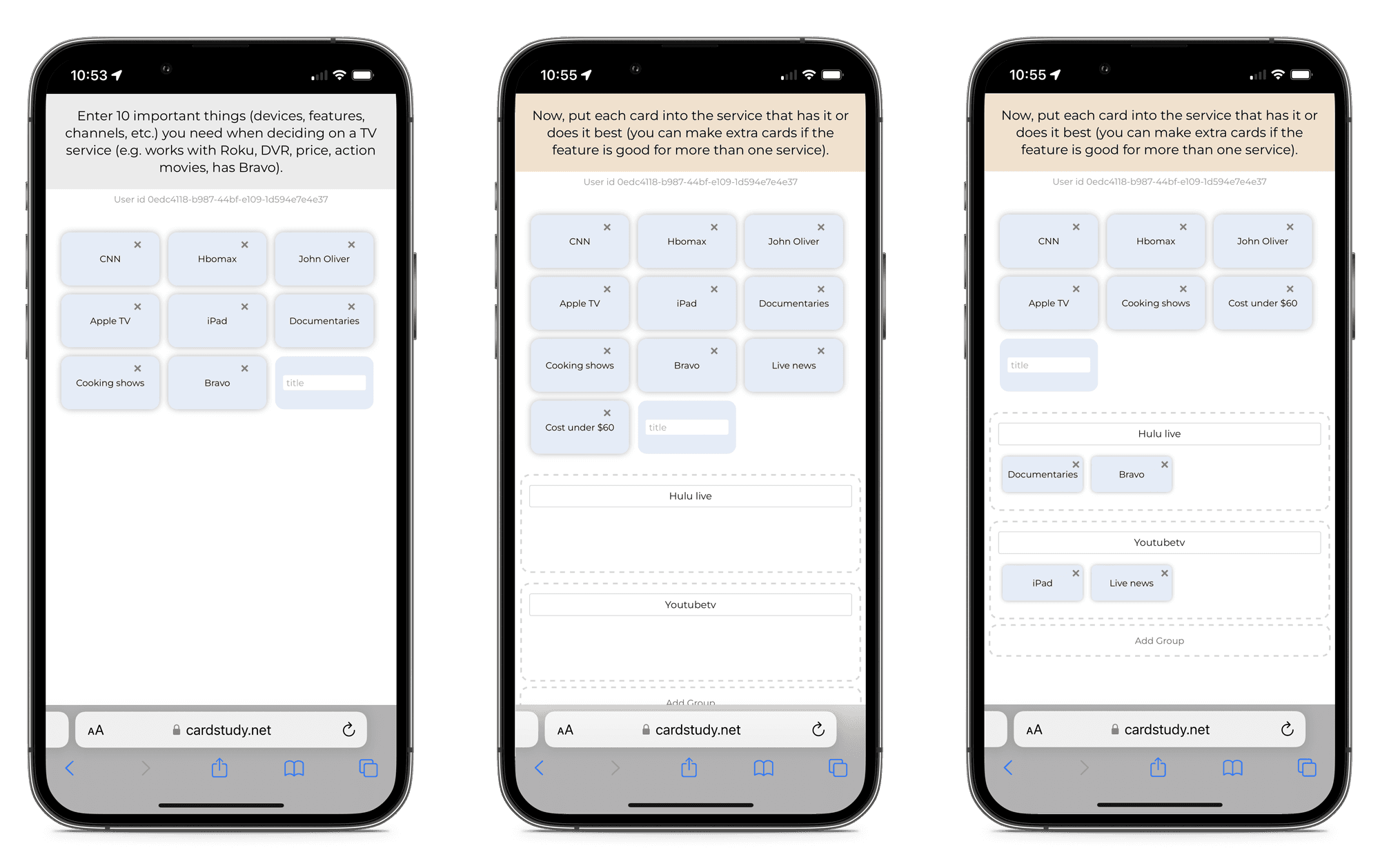 Card Sort Tool